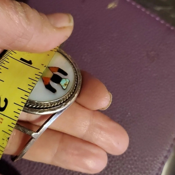 Vintage Sterling Navajo Kachina Man cuff - Picture 8 of 8